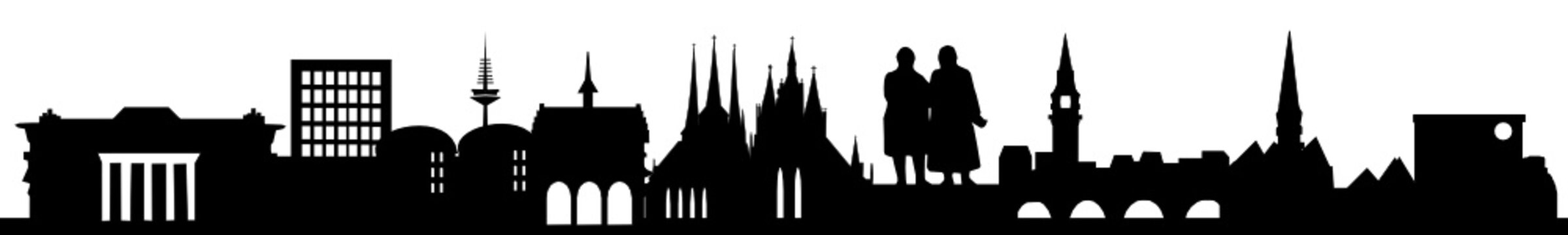 Erfurt Skyline mit Wahrzeichen