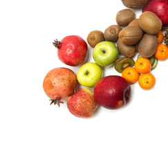 fresh fruit on a white background