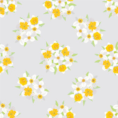 seamless pattern with flowers daffodils