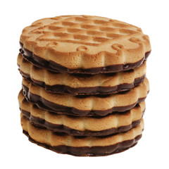 Tasty cookies with chocolate composition