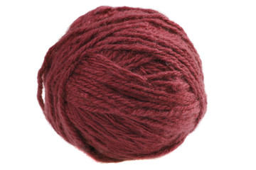 Ball of brick red yarn