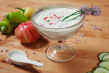 Cream based gazpacho soup