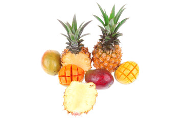  fruit food - fresh raw mango and pineapple