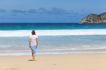 Fototapeta na wymiar kobieta na tropikalnej plaży