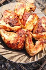 homemade food: salads and grilled chicked