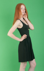 Fototapeta premium girl in black dress