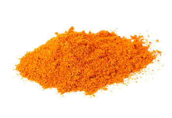 Red pepper spice isolated on white background.