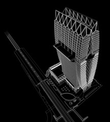 3D render of modern building