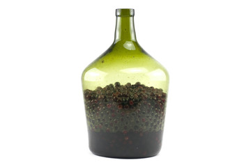 demijohn with cherry