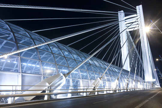 Basarab bridge in the night, Bucharest, Romania