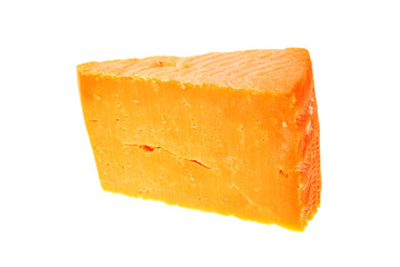 cheddar cheese isolated on a white