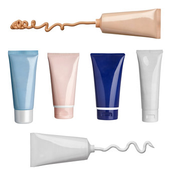beauty hygiene cream and liquid powder tube cosmetics