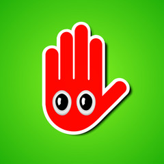 Obraz premium Vector creative face on green background. Eps10
