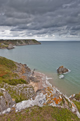 Looking to Three Cliffs Bay on the Gower peninsula