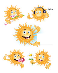 the sun is smiling. vector illustration. many options