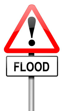 Flood warning sign.