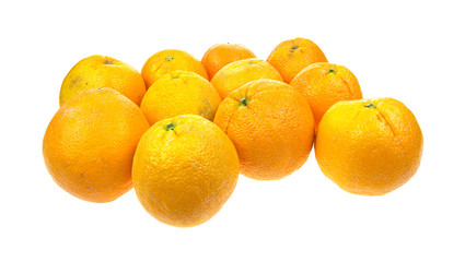 A group of ripe large oranges