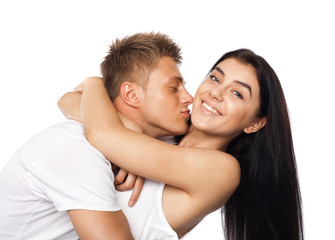 Happy young couple in casual clothing