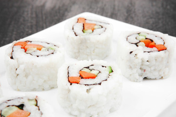 Roll made of Fresh raw Salmon