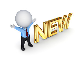3d small person and word NEW.