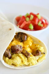 Zelfklevend Fotobehang Breakfast Burrito © JJAVA
