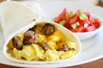 Zelfklevend Fotobehang Breakfast Burrito © JJAVA