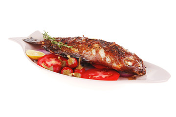 savory: whole fryed sunfish over plate