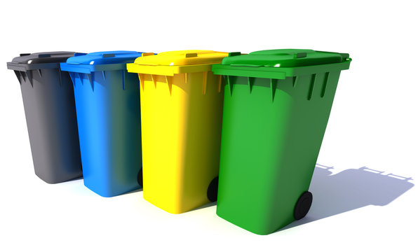 Garbage bins in colors