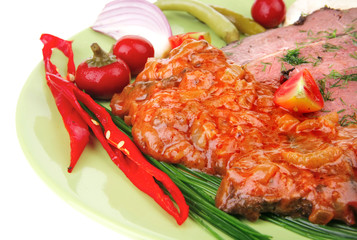 corned beef on plate