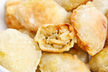 Fried dumplings filling with rice