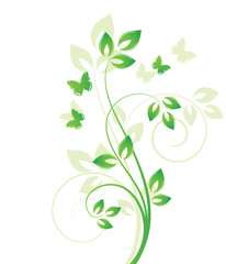 magic spring tree with butterflies