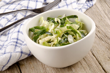 crispy savoy cabbage salad in a bowl