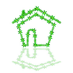 house with flower illustration