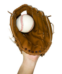 baseball caught in glove