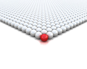 different red ball 3d render illustration