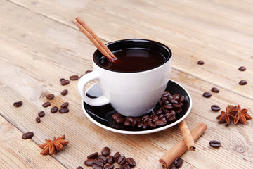 sweet dessert : black coffee and chocolate cake