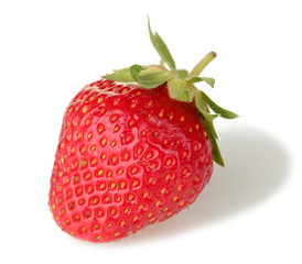 sweet ripe strawberry isolated on white.