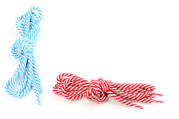 Colorful shoelaces isolated on white