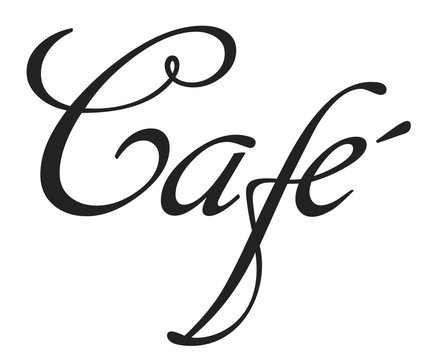 Kalligrafie Schriftzug Caf&eacute;