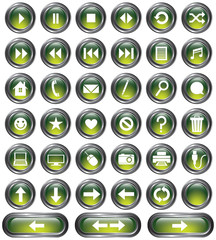 Metallic Green Buttons
