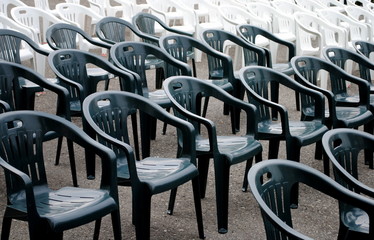 rows of plastic chair ready for a show