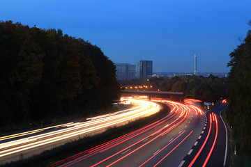 Fototapeta premium Autobahn bei Nacht