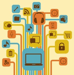 set of silhouettes of icons