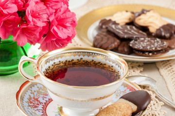 Antique Teacup with Cookies