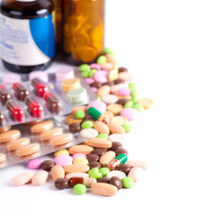 heap of colorful pills