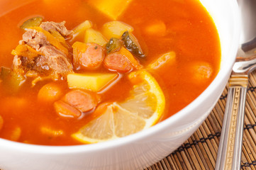 soup on table