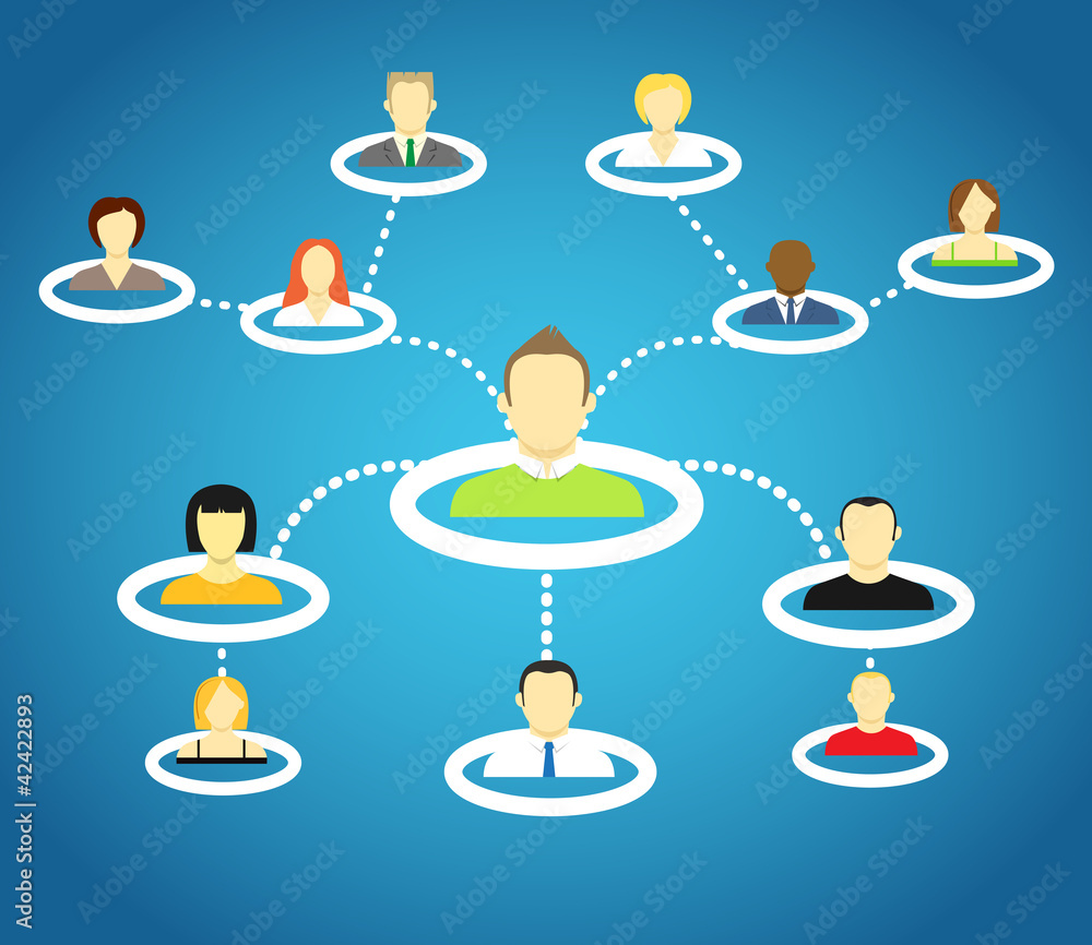 Poster abstract scheme of social network