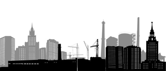 Fototapeta na wymiar isolated industrial city landscape illustration