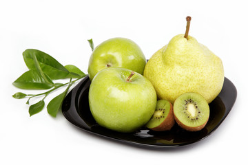 Fresh fruits isolated on a white background.