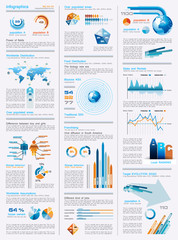 Infographics page with a lot of design elements